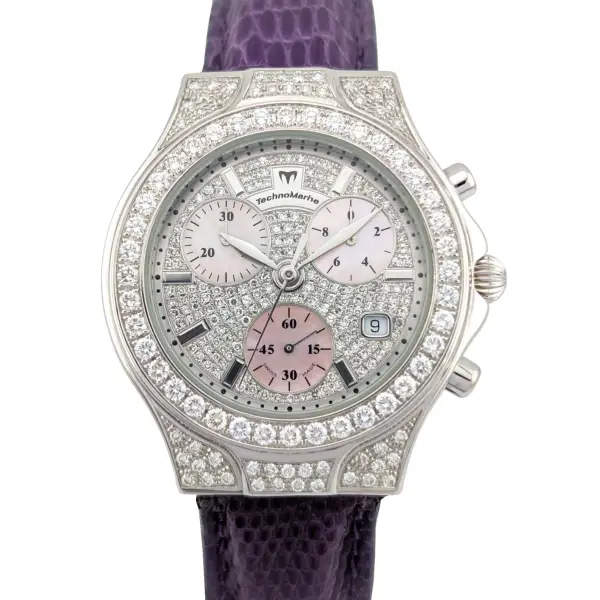 Technomarine Diva 18k White Gold Diamond Pavé Chronograph